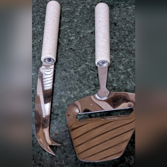 Other - Cheese Knife and Slicer Set In Stainless Steel with Stone Handles.